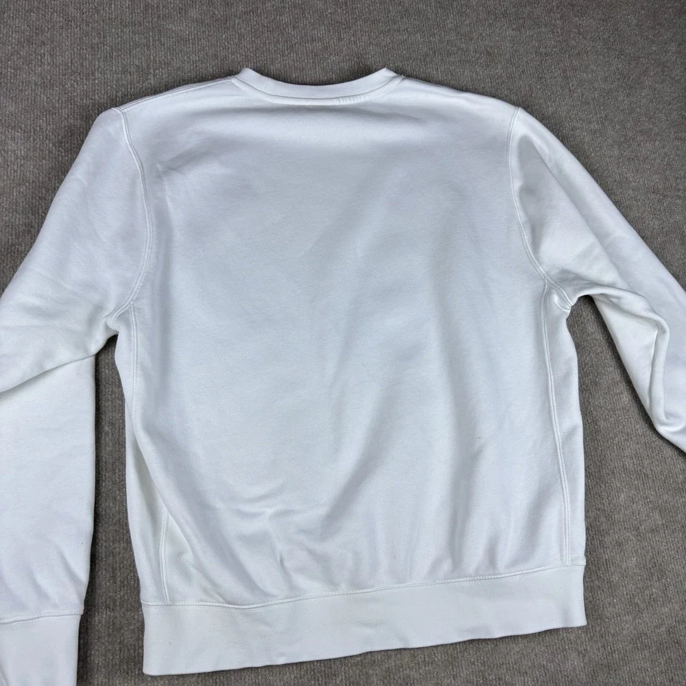 Nike Sportswear‎ Club Crewneck Sweatshirt Mens Medium White Embroidered Swoosh